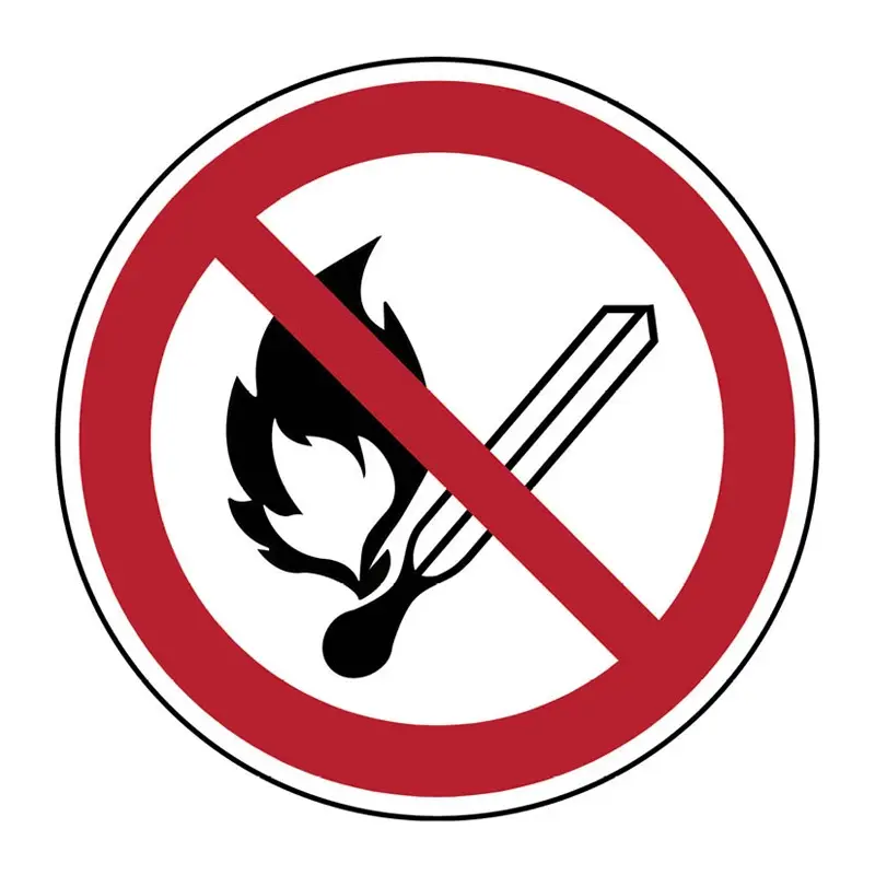Sticker vuur, open vlam en roken verboden P003 ø315 mm