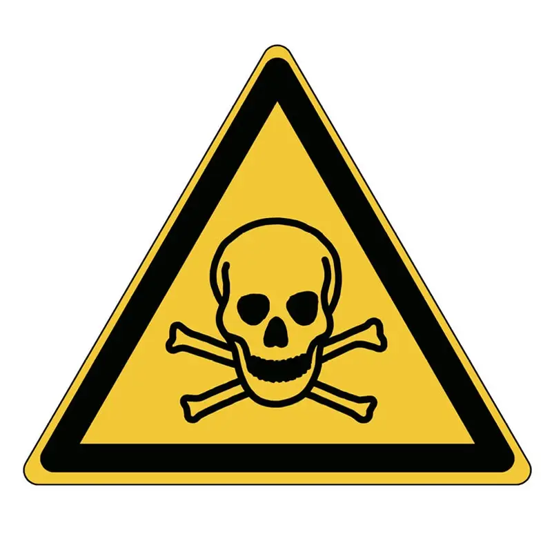 Étiquette d'avertissement relative aux substances toxiques W016 200 x 173 mm