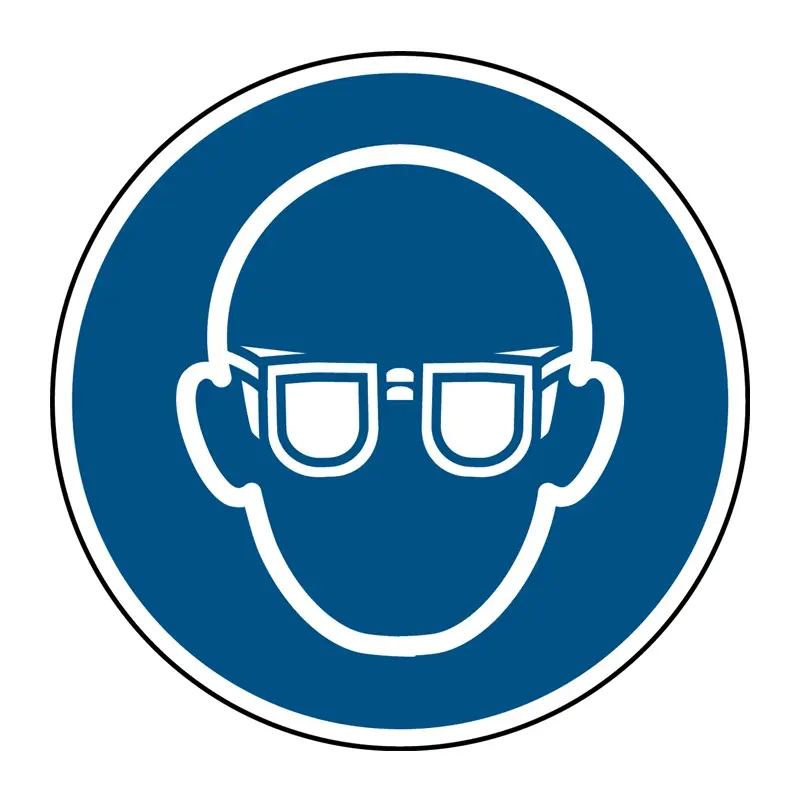 Eye protection sticker required M004 B-863 ø100 mm