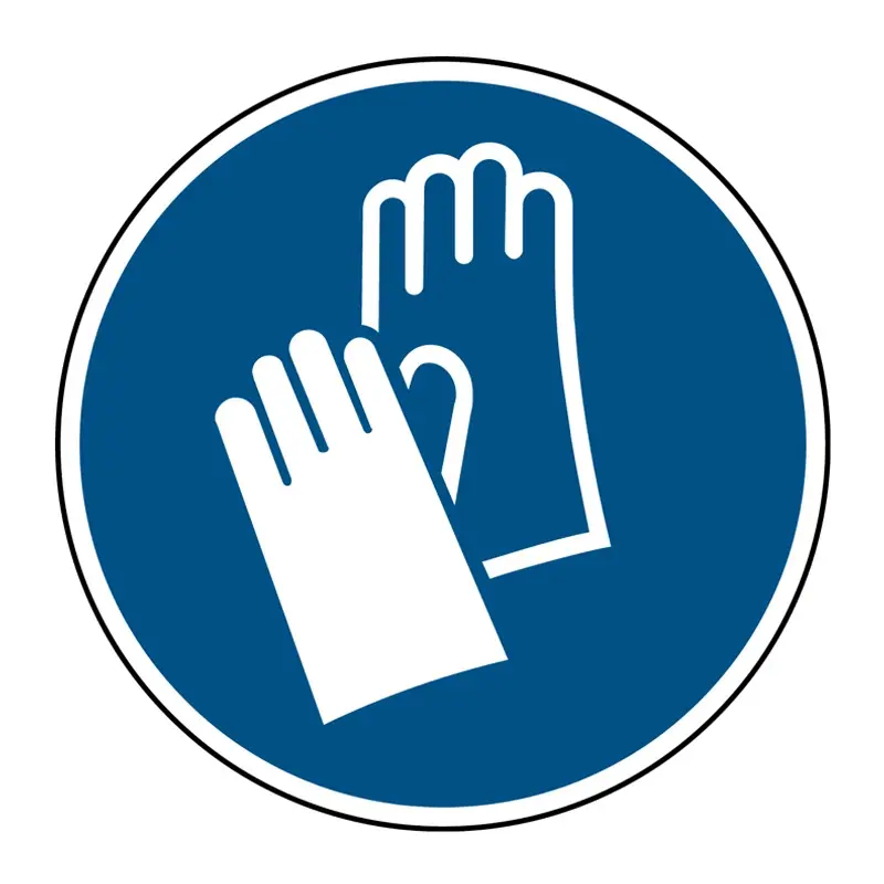Safety glove required sticker M009 B-863 ø100 mm