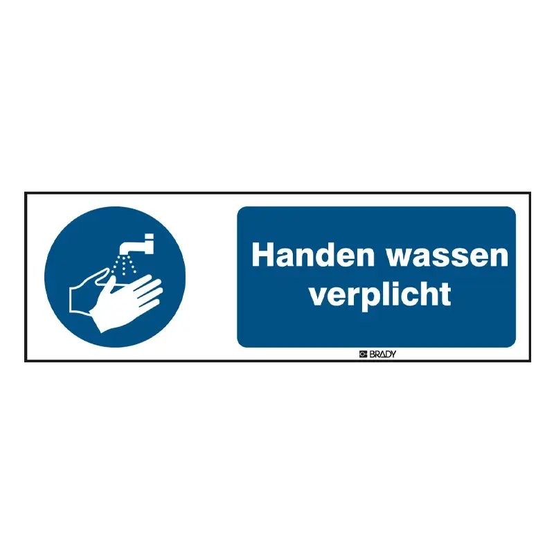 Hand washing required sticker M011 B-862 150x50 mm