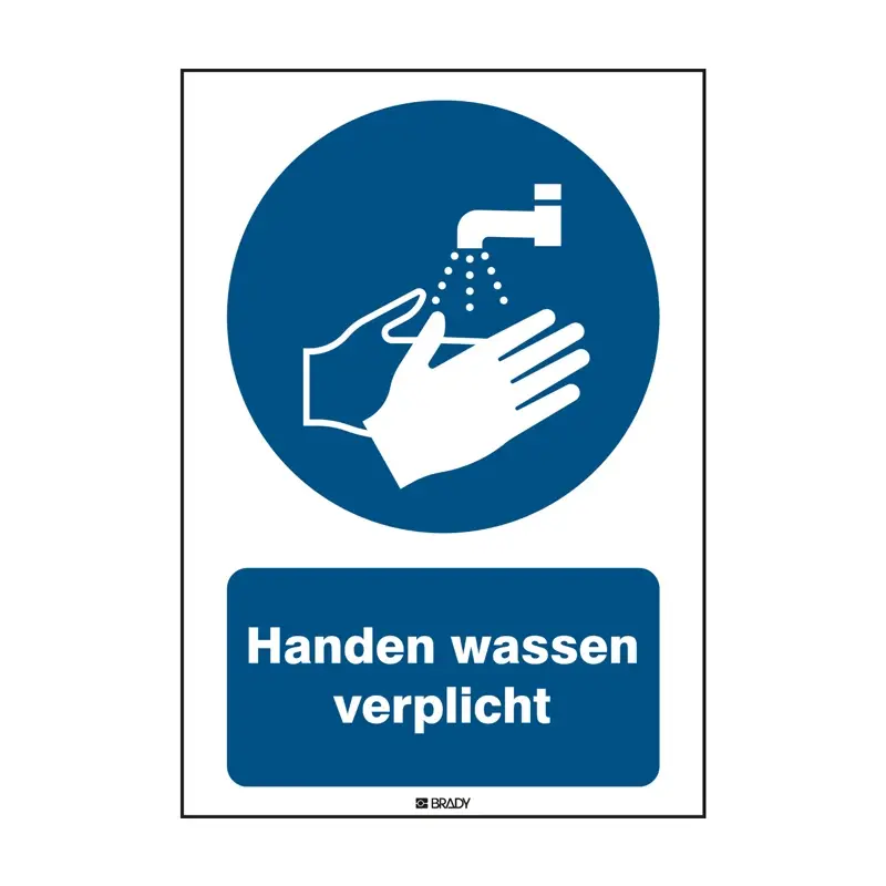 Hand washing required sticker M011 B-862 210x297 mm