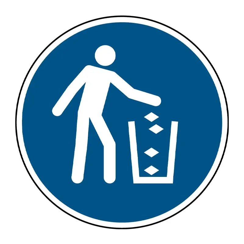 Sticker use the trash can M030 B-863 ø200 mm
