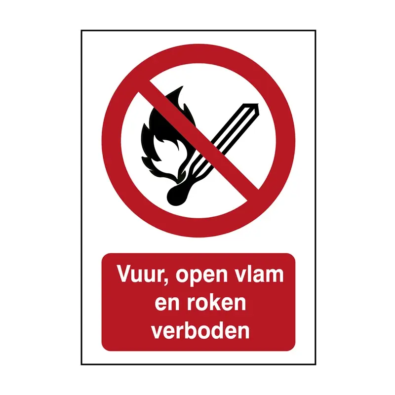 Sticker fire, open flame and smoking prohibited P003 B-862 297x420 mm