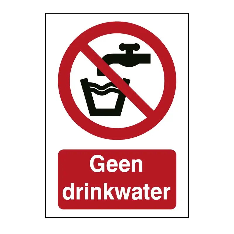Brady sticker no drinking water P005 ToughWash B-862 detectable vertical 148x210 mm