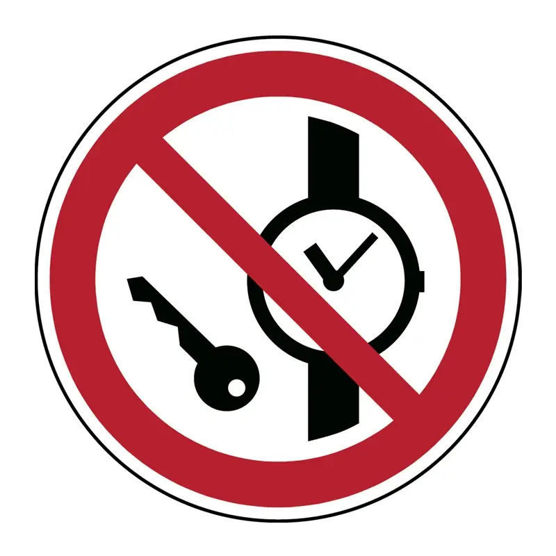Sticker metal objects prohibited P008 B-863 ø200 mm