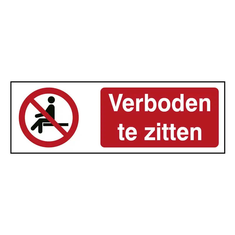 No sitting sticker P018 B-862 150x50 mm