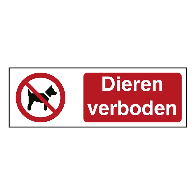 No animals sticker P021 B-862 297x105 mm
