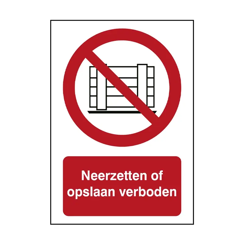 Sticker prohibited from being placed or stored P023 B-862 210x297 mm