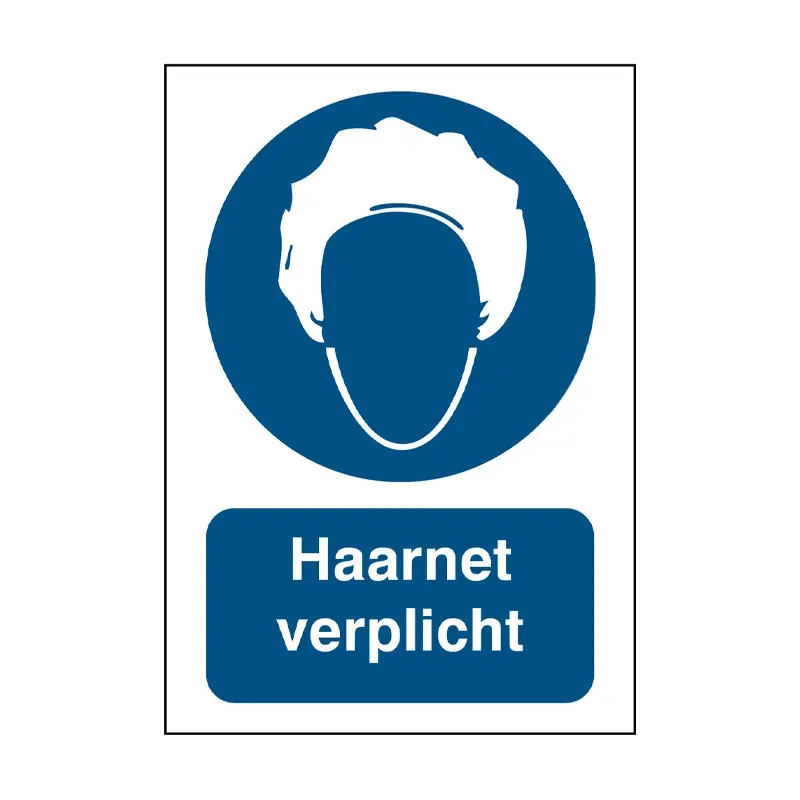 Sticker haarnet verplicht PIC269 B-862 297x420 mm