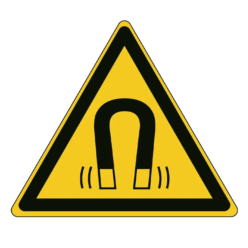 Strong magnetic field warning sticker W006 B-863 100 mm