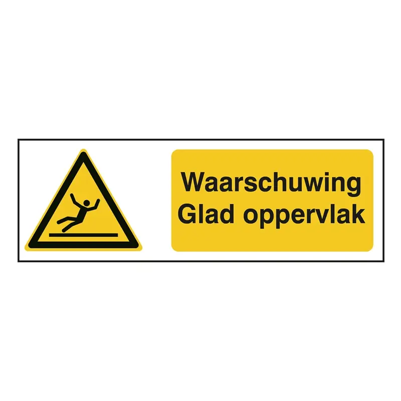 Slippery Surface Warning Sticker W011 B-862 150x50 mm