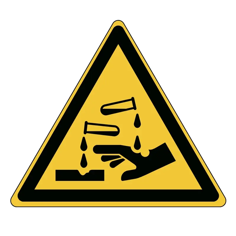 Corrosive substances warning sticker W023 B-862 100 mm