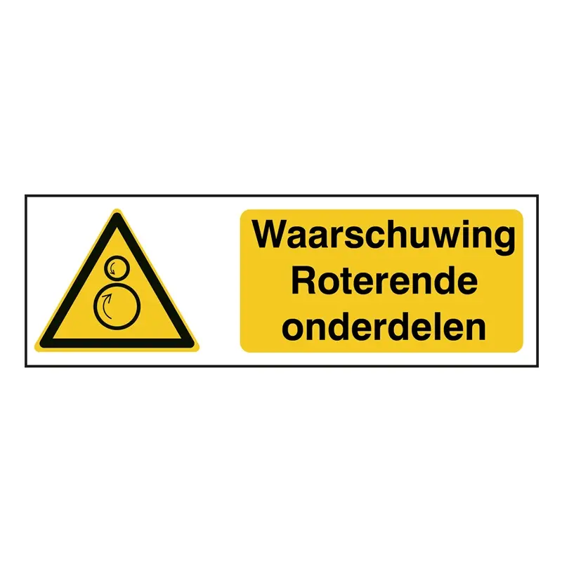 Sticker waarschuwing roterende onderdelen W025 B-862 150x50 mm