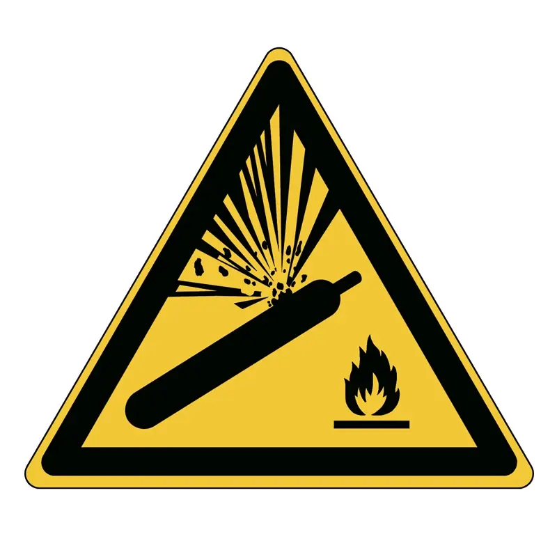 Sticker waarschuwing gashouders onder druk W029 B-863 315 mm