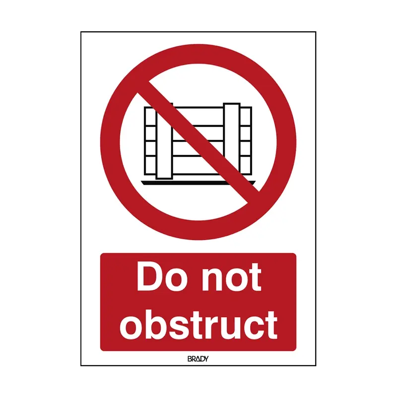 Sticker do not obstruct P023 B-863 297x420 mm