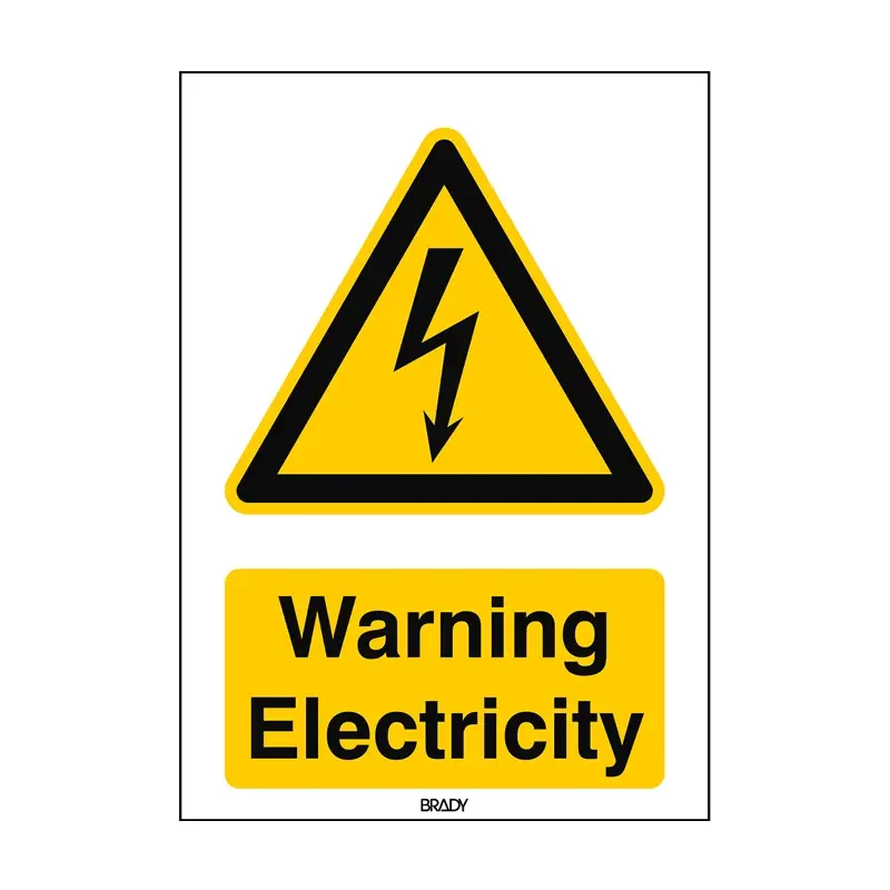 Sticker warning: electricity W012 B-863 297x420 mm