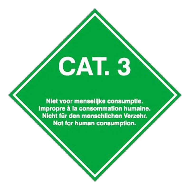 Brady sticker Cat.3 transport of animal by-products 300x300 mm