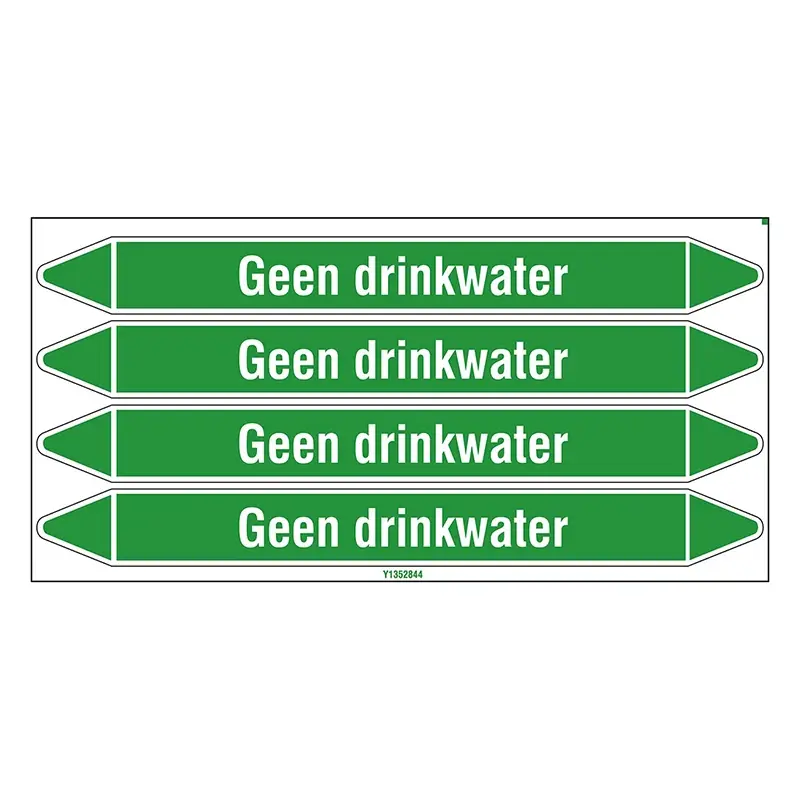 Pipe marker non-drinking water 250x26 mm B-7541 white on green