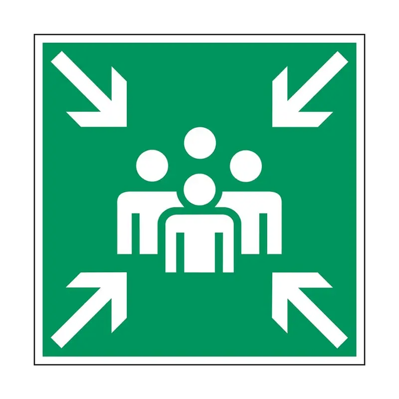 Panneau de point de rassemblement d'urgence PIC 337 aluminium 200x200 mm