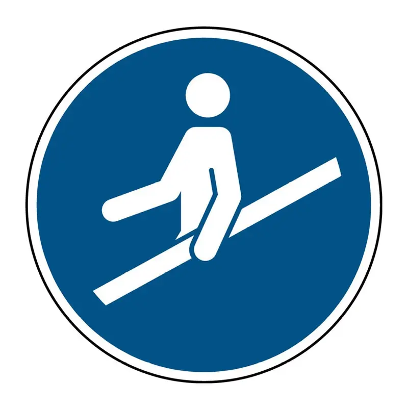 Panneau « Main sur la rambarde requise » M012 PP ø100 mm