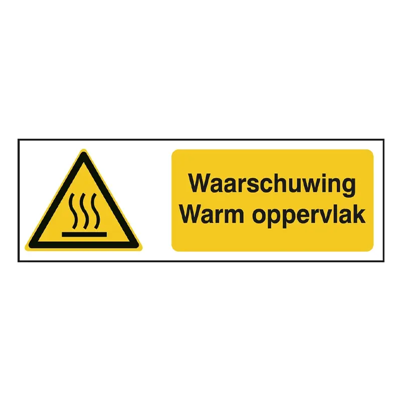 Hot Surface Warning Sticker W017 B-862 150x50 mm