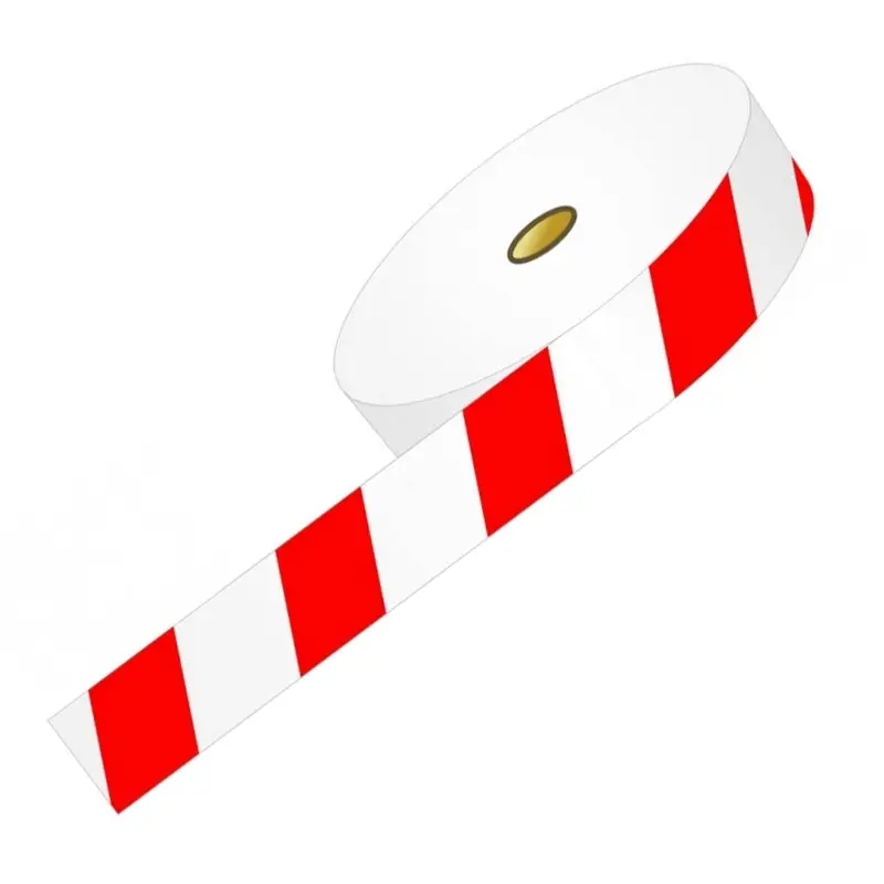 Brady afbakeningslint polyetheen gestreept 75 mm x 500 meter rood/wit