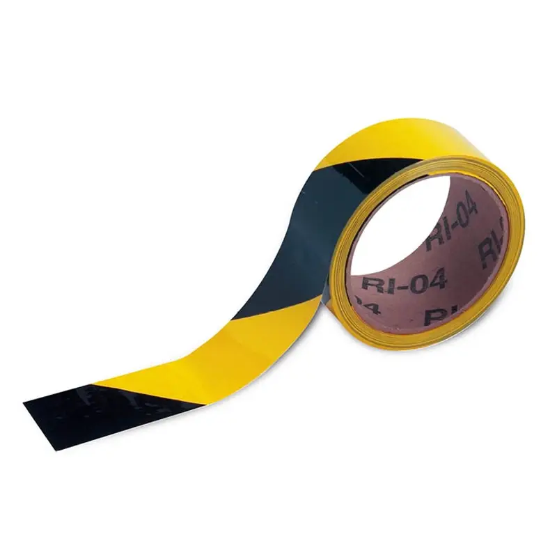 Ruban de signalisation autocollant en PVC 38 mm noir/jaune