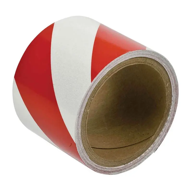 Reflective warning tape 75 mm red/white