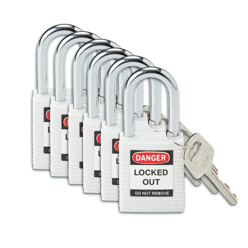 Brady 813638 Reinforced Nylon Safety Locks Danger Locked Out White