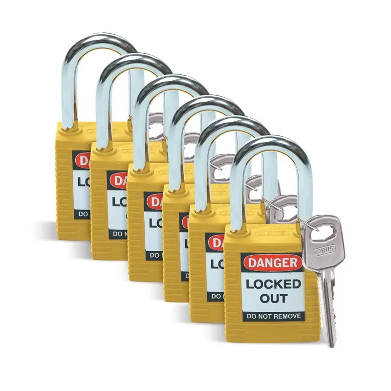 Brady 051346 Reinforced Nylon Safety Locks Danger Locked Out Yellow