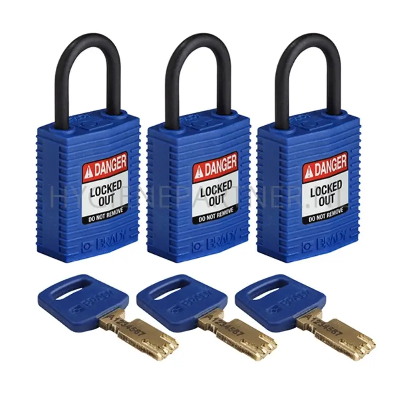 Brady 150192 SafeKey Compact Nylon veiligheidssloten Danger Locked Out blauw