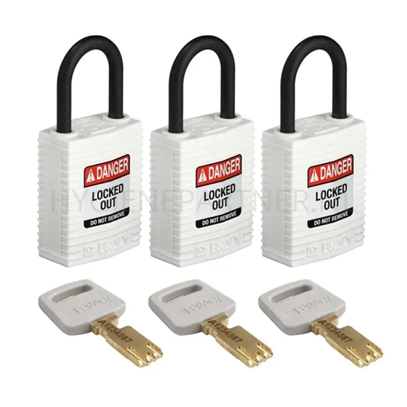 Brady 150197 SafeKey Compact Nylon veiligheidssloten Danger Locked Out wit