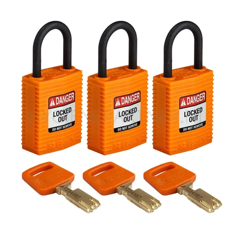 Brady 150194 SafeKey Compact Nylon veiligheidssloten Danger Locked Out oranje