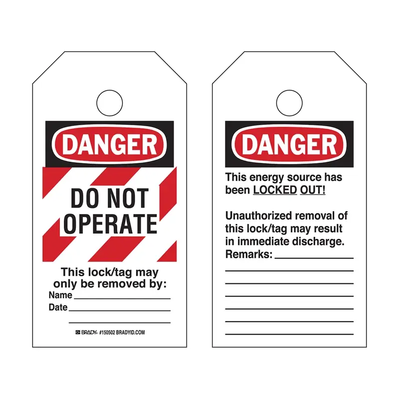 Étiquette d'avertissement à rayures rouges RipTag Danger Ne pas utiliser 76,20 x 146,05 mm