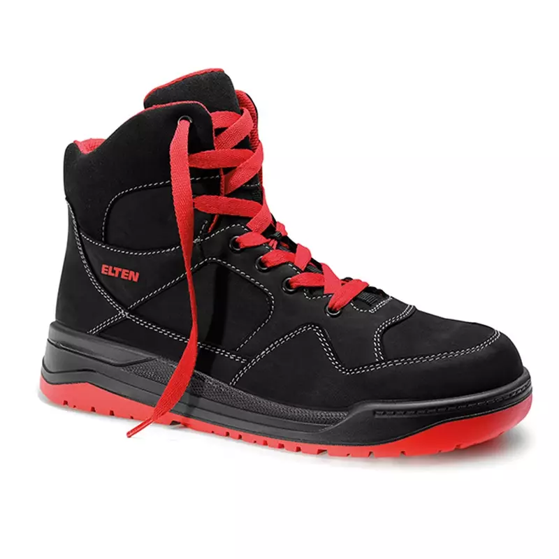 Chaussure de sécurité Elten Maverick Noir-Rouge MID S3 SRC ESD taille 39