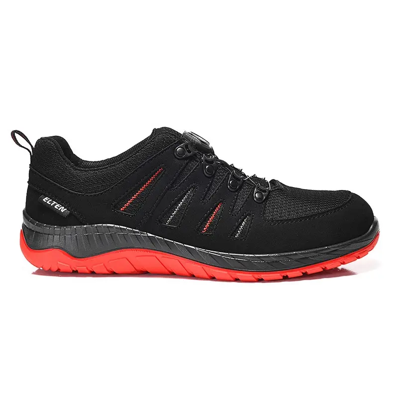 Chaussure de sécurité basse Elten Maddox noire et rouge, fermeture BOA, S3 SRC ESD, pointure 35
