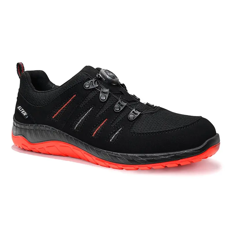 Chaussure de sécurité basse Elten Maddox noire et rouge, fermeture BOA, S3 SRC ESD, pointure 35