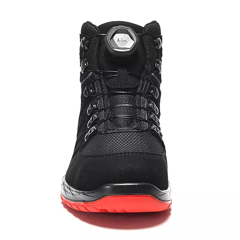 Chaussures Elten Maddox BOA noires et rouges mi-hautes S3, pointure 44