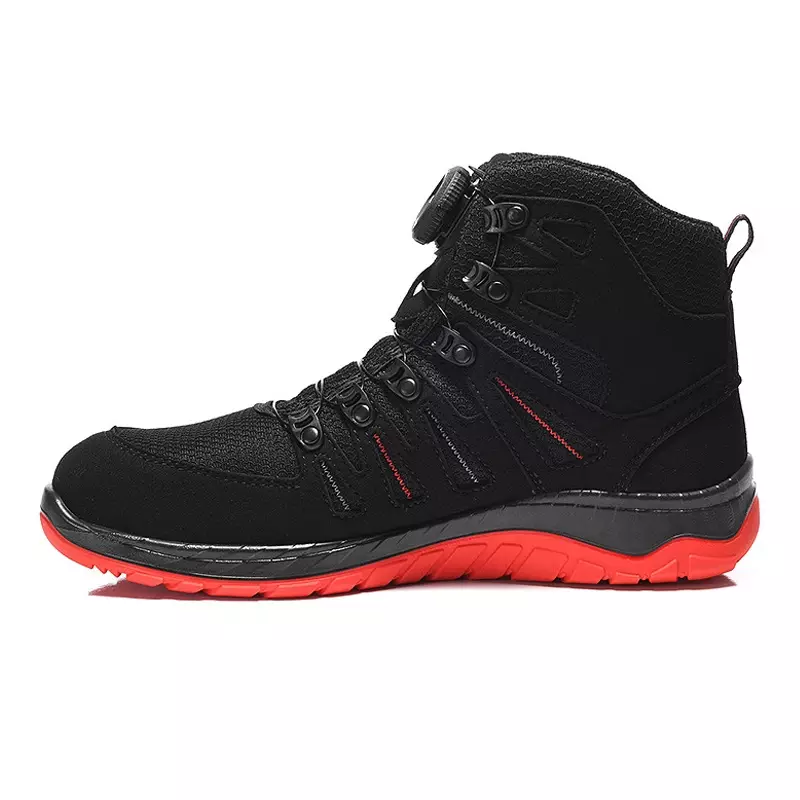 Chaussures Elten Maddox BOA noires et rouges mi-hautes S3, pointure 44