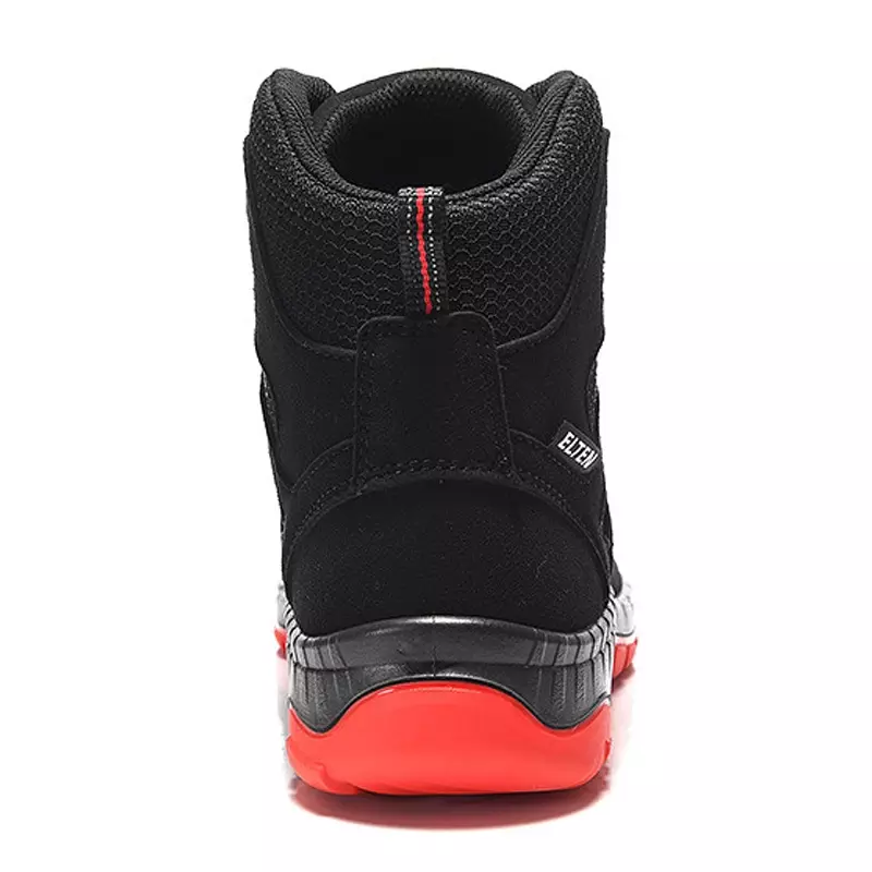 Chaussures Elten Maddox BOA noires et rouges mi-hautes S3, pointure 44