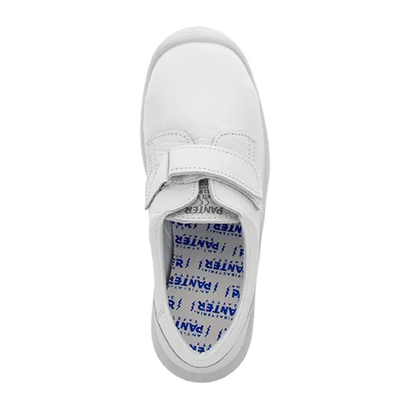 Chaussure basse Panther Diamante Totale S2 blanche à scratch, pointure 43
