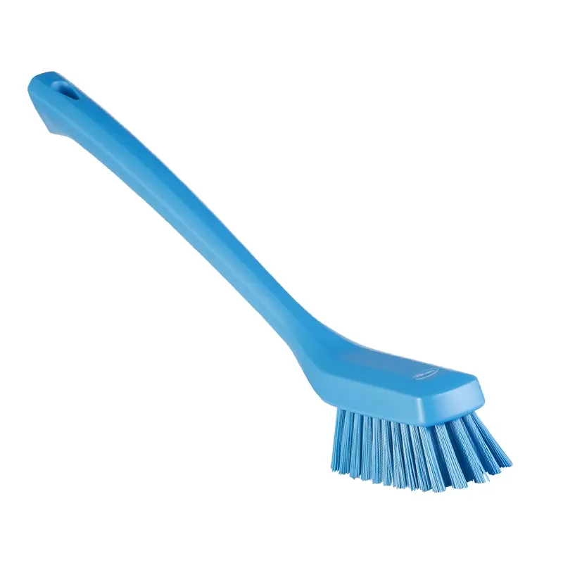 Brosse à vaisselle étroite à manche long et rigide, 420 mm, bleue, référence UK 41853