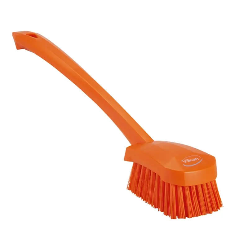 Brosse à vaisselle Vikan 41867, manche long et rigide, 415 mm, orange