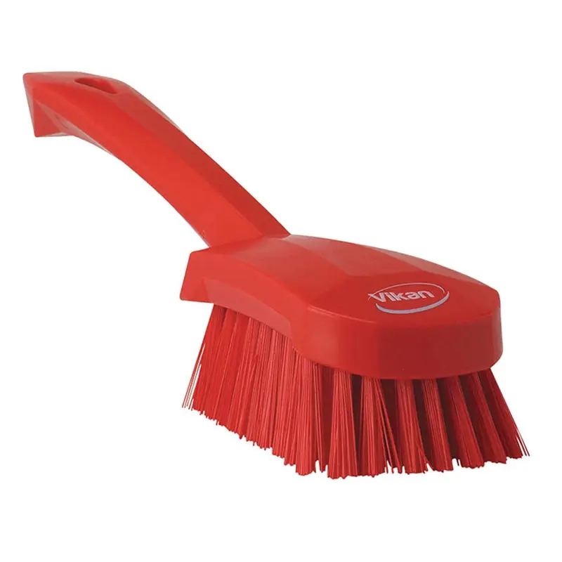 Vikan 41924 Brosse à vaisselle rigide à manche court 270 mm rouge