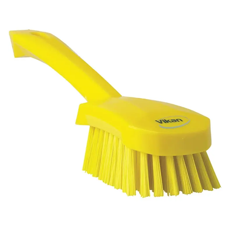 Brosse à vaisselle Vikan 41926, manche court rigide, 270 mm, jaune