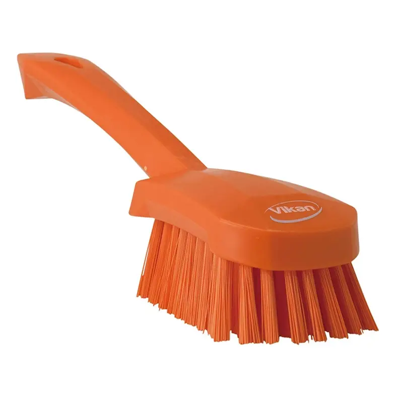 Vikan 41927 Brosse à vaisselle rigide à manche court 270 mm orange