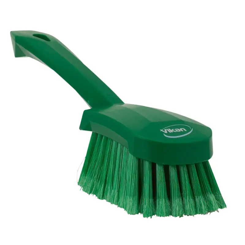 Brosse à vaisselle Vikan 41942, fibres souples fendues, manche court, 270 mm, verte