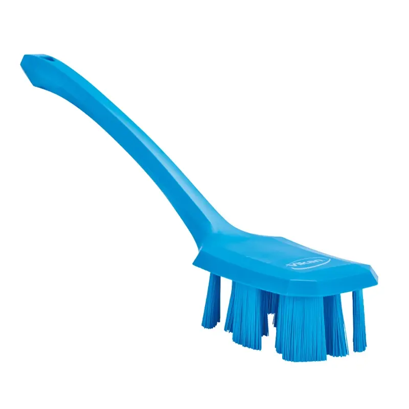 Brosse à vaisselle Vikan 41963, manche long et rigide, UST 395 mm, bleue