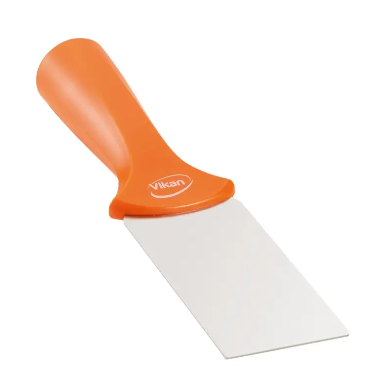 Vikan 40107 schraper voor steel montage RVS blad 50 mm oranje